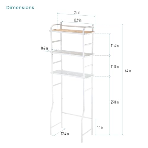 Image of Home Zone Living Over-the-Toilet Bathroom Storage Cabinet Organizer