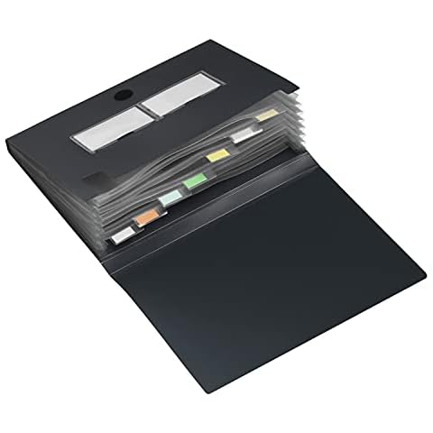 HF2 A4 Expanding File with 7 Tabs - Black Cover