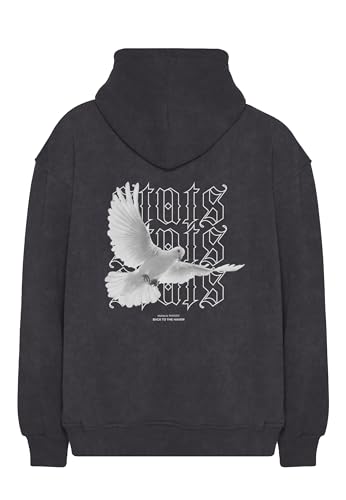 Pigeon Fitted Oversized Heavy Men Hoodie, Kapuzenpullover mit Fronttasche,...