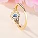 hsiyyecg Oval Shape Yellow Gold Plated Simulate Sapphire Engagement Statement Ring,Fashion Gemstone Jewelry Sets Promise Rings for Women（9）