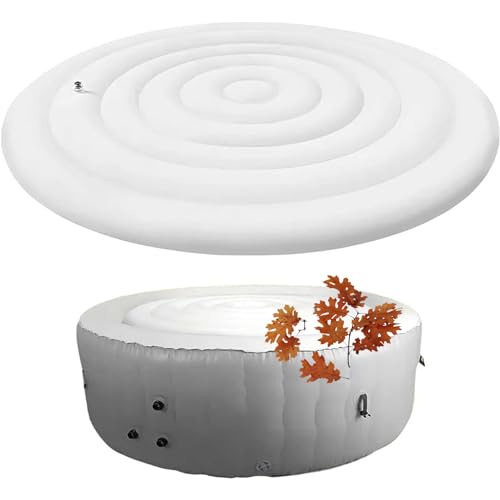 Couverture de Spa Gonflable Ronde, Couverture de Spa à économie d'énergie pour Spa, Couvercle isolé pour Spa, avec Valve de gonflage et de dégonflage Rapide et...