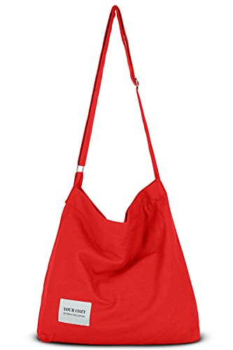 Image of Hobo Crossbody Bag for Women - Large Cotton Tote Shoulder Purse | Adjustable Strap