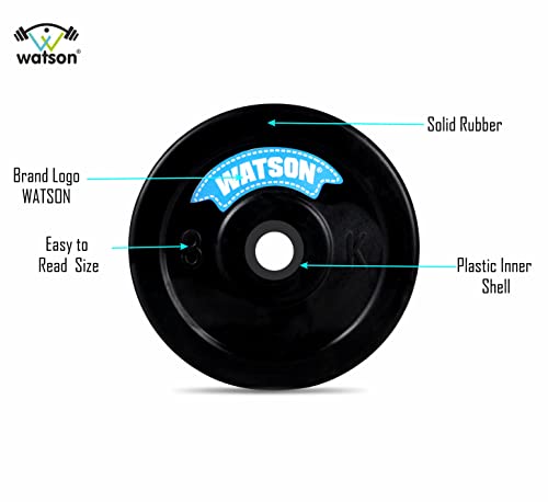 WATSON Store WATSON 12kg Rubber Dumbbell Plate, 25mm, 3x4 Pack - Image 4
