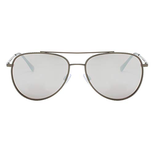 Piranha Jayden Men's Aviator Sunglasses with Silver Frames and White Mirror Lens2