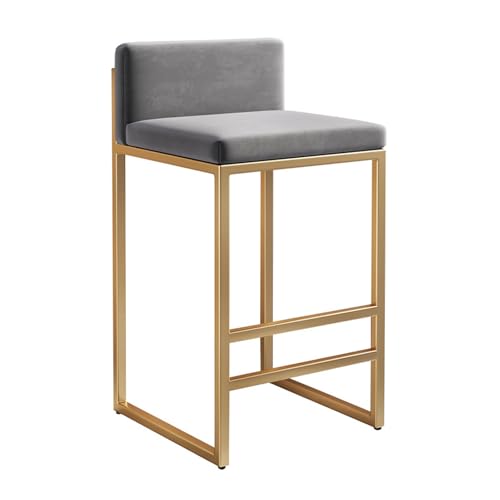 Tabourets de bar en velours chic avec dossier bas ergonomique