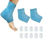 Moisturizing Heel Socks with Soft Gel Toe Protectors，Cracked Heel Repair Socks for Dry Cracked Feet，Toe Protectors Protects to Provide Relief from Missing or Ingrown Toenails，Blisters（Blue）