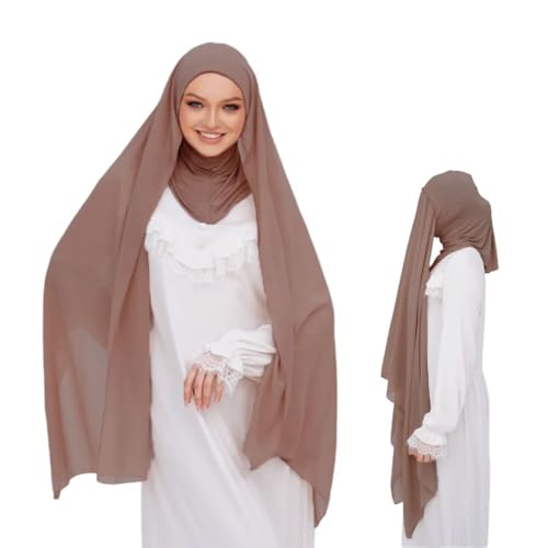 Instant Hijab with Undercap Fashion Chiffon Muslim Head Wraps Under Scarf Caps Islamic Fashion Bandage