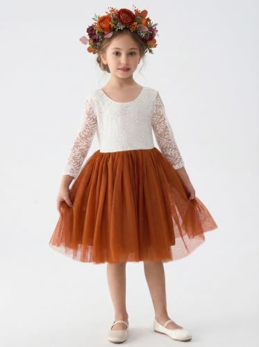 Image of 2Bunnies Girl Peony Lace Back A-Line Straight Tutu Tulle Party Flower Girl Dress