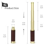 NewDoar-25x30-Zoomable-Monocular-Vintage-Pirate-Telescope-Waterproof-Aluminum-Alloy-Brass-Adjustable-Optics-Telescope-for-Travel-Navigation-Sailing-Voyage-View-Watching-Games