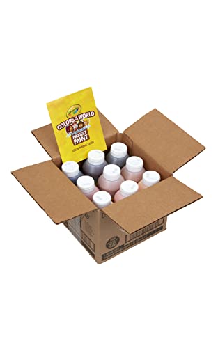 Crayola Colors Of The World Washable Paint - 8oz (9ct), Bulk Skin Tone Paint, Kids Arts & Crafts Supplies, For Teachers & Classrooms