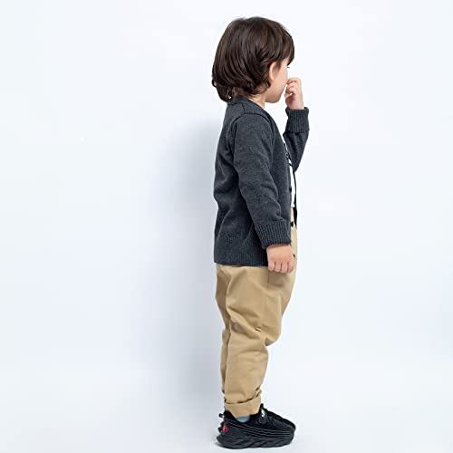 Image of Unisex Boys Girls Cardigans Sweater V-Neck Long Sleeve School Uniforms Button Knit Tops