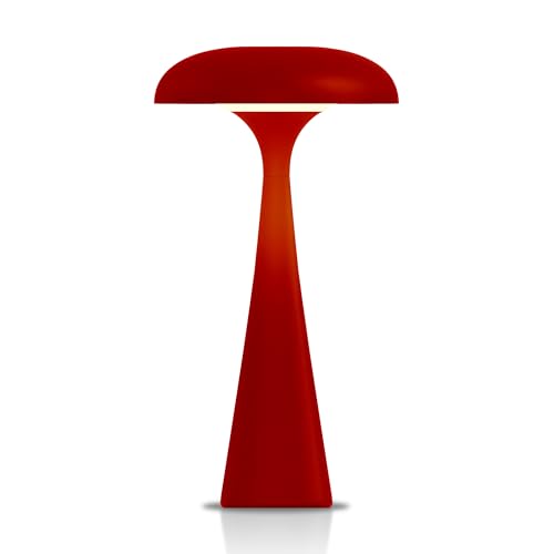 Cordless Mushroom Lamp Red Small Table Lamp Vintage Aesthetic Lamp