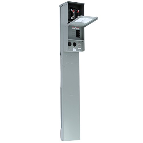 Siemens TL137NP Talon Temporary Power Outlet Panel Pedestal with a 20, 30, and 50-Amp Receptacle Installed Includes a Ring Type Meter Socket Provision
