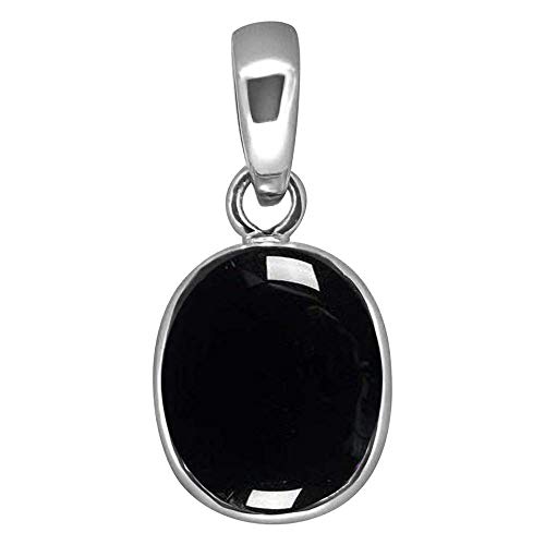 Pendentif Sulemani Hakik en argent sterling avec agate noire naturelle A+