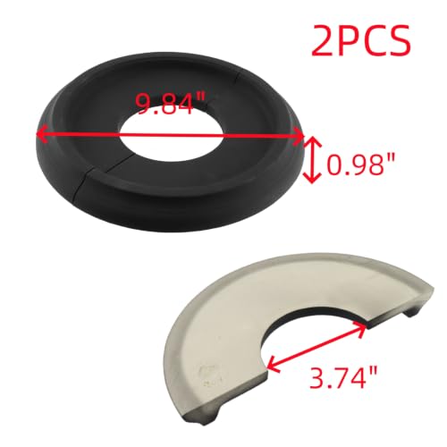 Image of Woogim 2PCS Split Ceiling Medallions for Light Fixtures, 9.84-Inch OD, Black