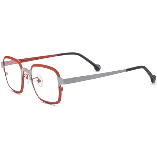 Image of FONEX Colorful Pure Titanium Glasses Frame Women Retro Round Eyeglasses