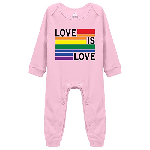 LGBT Pride Love is Love Rainbow Baby Long Sleeve Short Sleeve Rompers Jumpsuits