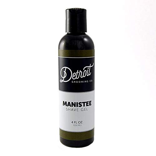 Detroit Grooming Co. Shave Gel - Manistee - Hydrating Aloe, Nourishing Vitamin E Oil, and Healing Eucalyptus for Smooth Clean Skin - Use with Any Skin Type or Blade, Safety or Straight Razor (4 oz)
