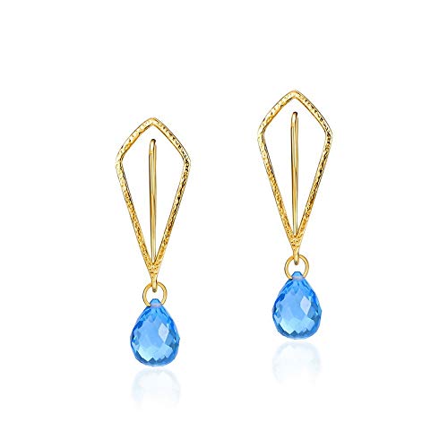 Trois boucles d'oreilles en argent 925 et cristal bleu à offrir