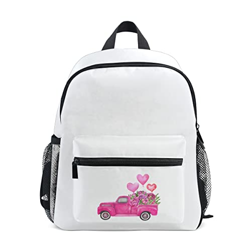 Sac à dos rose avec cœur pour maternelle et crèche