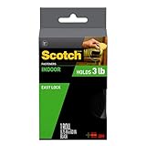 Scotch Multi-Purpose Hook and Loop Fasteners, 1 Roll, Black, for Indoor Use, 3/4 in x 5 ft