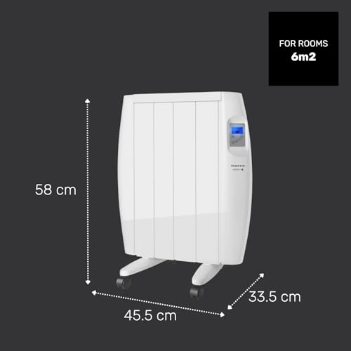 Taurus 600 - Emisor Térmico Digital. 600W. Tecnología seca. Sin fluidos. 4 elementos. Programación diaria-semanal. 2 modos. Temperatura ajustable. Incluye patas y soporte pared. Blanco - imagen 7