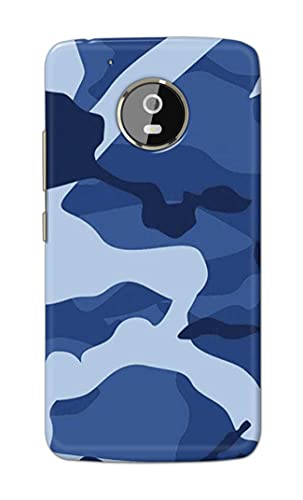 Image of Printed Hard Back Cover Case for Motorola Moto G5+ Plus Back Cover (Army Blue Pattern) -702