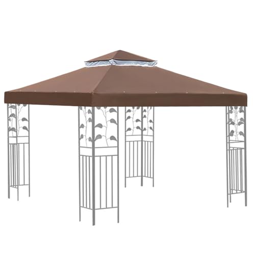 Cubierta del Techo DEE para Gazebo 3 × 3 m - Doble Capa de poliéster Impermeable 300 d (160 g/m²), Resistente a los Rayos UV y Reforzado | Fiscal, terraza, Barbacoa al Aire Libre