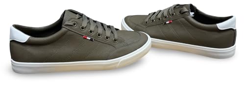 Image of Classic Canvas Sneakers, Casual Lace-Up Shoes with Green Sole, Unisex Fashion Trainers Shoes