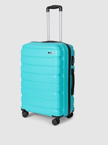 Image of TEAKWOOD Leathers 65 CM 8 Wheels Trolley Bag, Hard Cabin with Zipper Closure, Adjustable Push Button & Cross Side Strap, TSA Lock System 360 Degree (65 CM, Aqua Green)