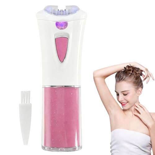 Cordless Facial Epilator for Women Mini Electric Painless Wavy Hair Remover with Led Light Portable Water Resistant Bikini Area Trimmer Includes Cleaning Brush for Face Body Arms Armpit Legs
