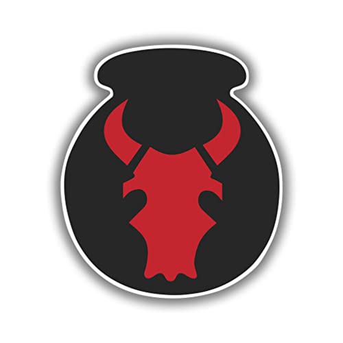 Sticker 34th Infantry Division Red Bull 34th ID Army Decal United States Military for Car Truck Window Laptop Bumper US Flag 3.5х4 in