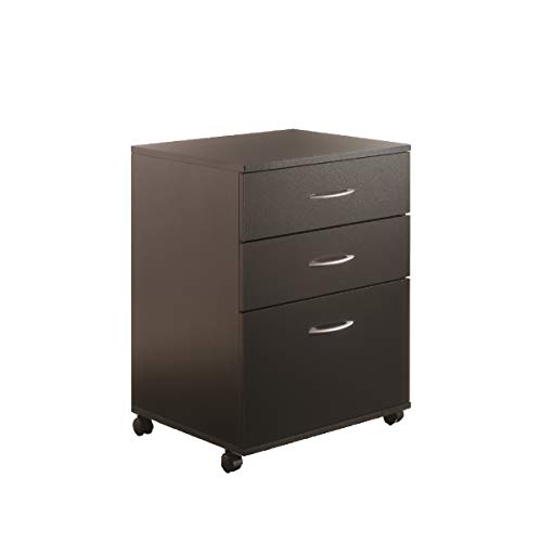 Essentials 3-Drawer Mobile Filing Cabinet from Nexera, Black