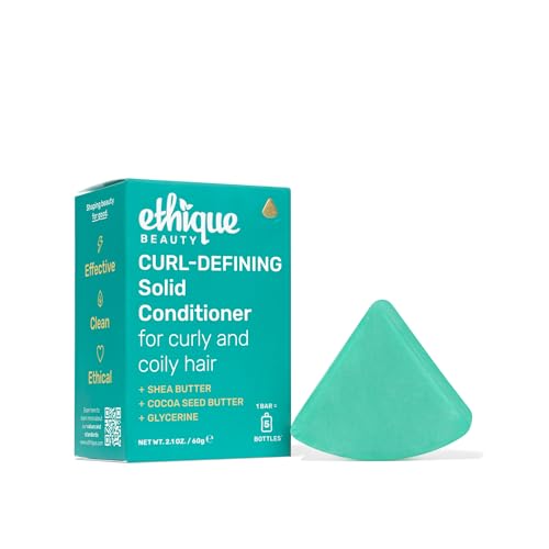Ethique Curl-Defining Conditioner Bar with Shea Butter - Plastic-Free, Cruelty-Free, Vegan, 2.12 oz...