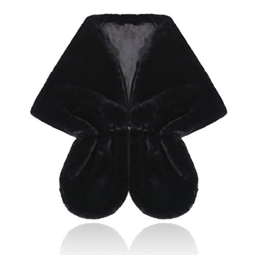 Wedding Faux Fur Shawl Wrap Winter Stole Shrug Bridal Evening Cape Scarf Cover Up for Bride and Bridesmaids2