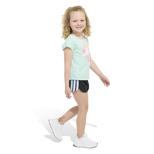 Image of adidas Girls' Graphic Tee Shirt and Mesh Short Set