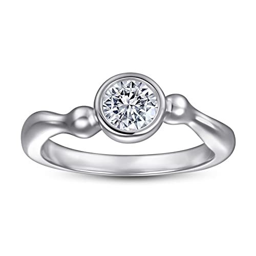 Bague Solitaire Argent Véritable : Cadeau Idéal Femme pour Anniversaire