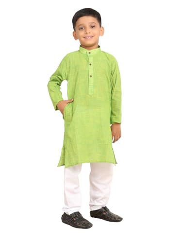 Image of BABA AND BABY Boy's Cotton Kurta Pyjama Set