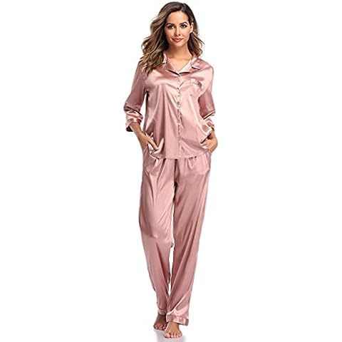 Pijama de Seda SHEKINI para Mujer con Solapas Cover