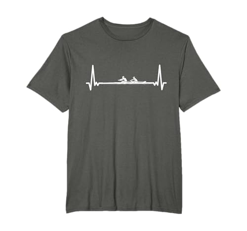 Rowing Heartbeat For Rowers Cadeau d'aviron T-Shirt