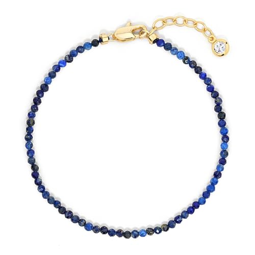 MEVECCO Gold Bracelet for Women 18K Gold Plated Handmade Stone Crystal Mixed Custom Beaded Charm Chain Bracelets Jewelry Gifts For Her