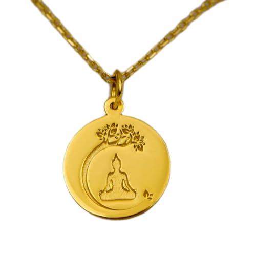 Collier argent 925 avec pendentif illumination et paix LKBEADS plaqué or