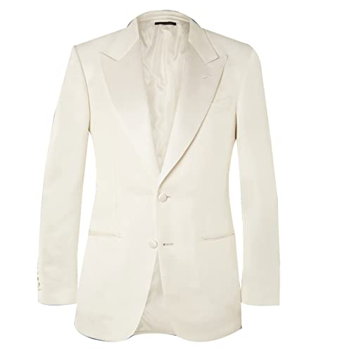 Men's 2 Piece Slim Fit Tuxedo Suit – Business Wedding Party Dress Ivory Suit with Jacket and Pants3