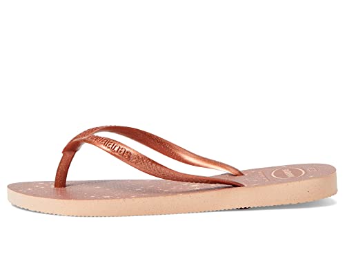 Havaianas Girl's Slim Gloss Flip Flop Sandal (Toddler/Little Kid/Big Kid) Ballet Rose/Golden Blush 23-24 (US 9 Toddler) M4