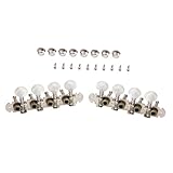 Parliky 2個マンドリン用チューニングペグ バイオリン用楽器交換パーツ シルバー 丸型ボタン ツイストコード対応 音色改善に エレキギターにも対応