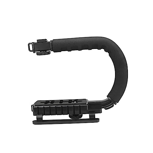 Image of Black ABS Three Hot Shoe Camera Stabilizer Grip with Handle