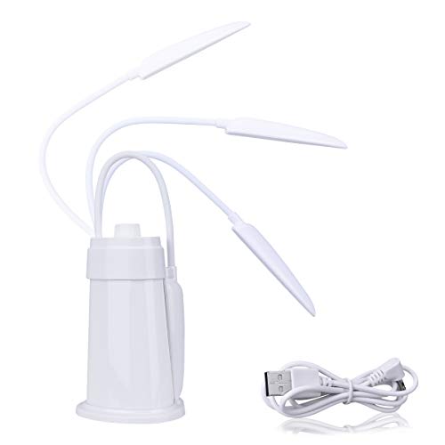 TankerStreet Portatile LED Lampada da Tavolo USB Ricaricabile Luce da Lettura Regolabile con Tubo Flessibile Eye Caring Luce Notturna Stepless Dimming Luminosità Memoria per Campeggio Lavoro Bianco