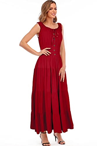 Image of OSTOO Women's 2026 Summer Boho Floral Print Tiered Casual Flowy Long Maxi Dress