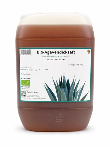 Agavendicksaft BIO Amber 7 Kg, Fruchtsüße, Agavensirup, Zuckeralternative, (DE-ÖKO-001)