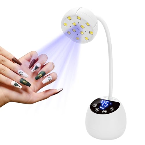 Mini lámpara UV para uñas con pantalla LCD, lámpara UV para uñas de gel, uñas de lámpara UV, mini lámpara LED, lámpara portátil, lámpara de uñas UV, lámpara UV de uñas, secador de uñas, para salón y